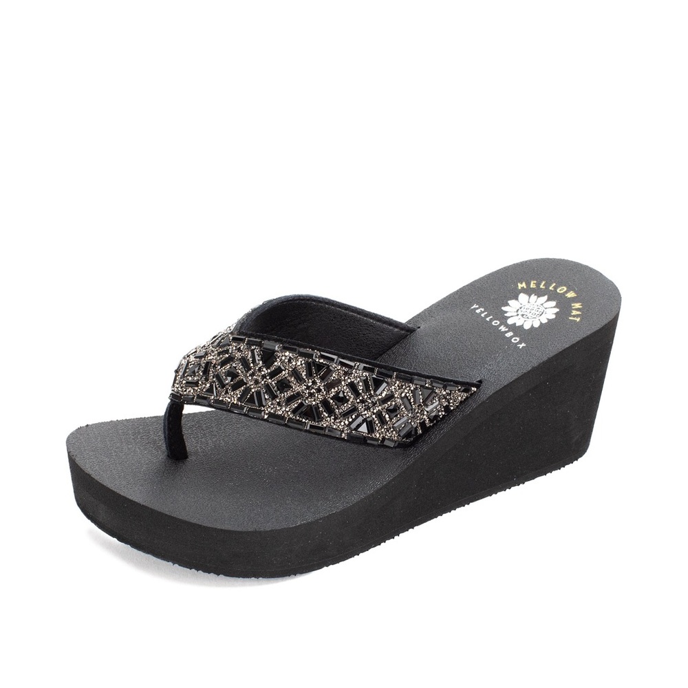 YELLOW BOX FLIP FLOP WHITTIER COLOR BLACK NEW IN BOX MEDIUM WIDTH FIRM PRICE
